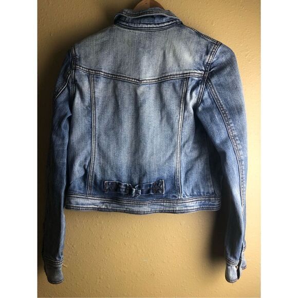 C & V Girls Small Denim Button Front Blue Jean Jacket Artisan Made - Picture 4 of 11